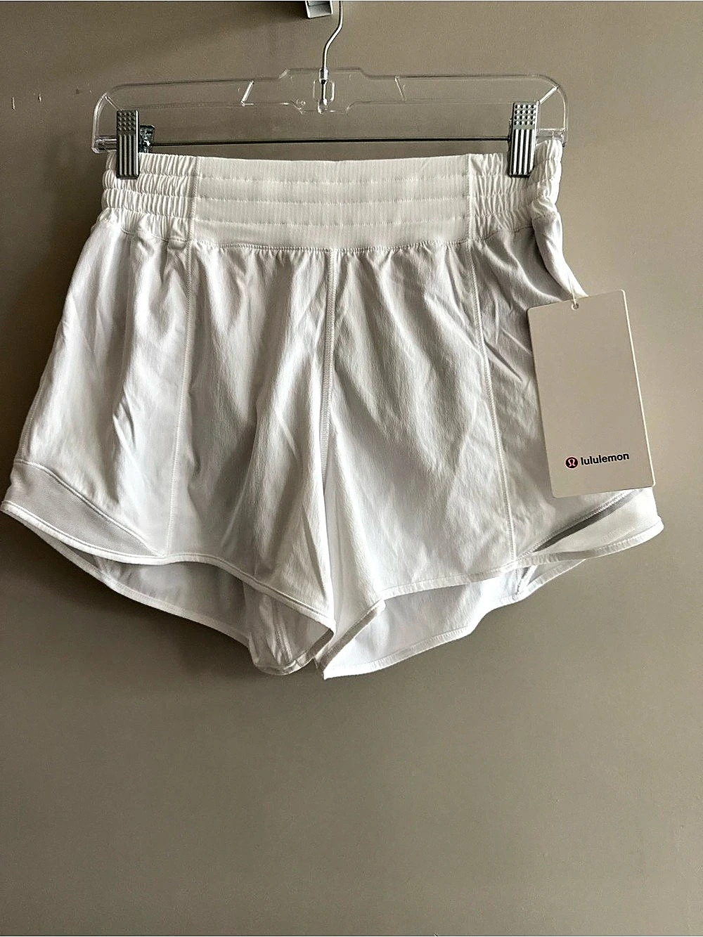 lululemon Hotty Hot HR Short 4" Lined Athletic Shorts White Size 6
